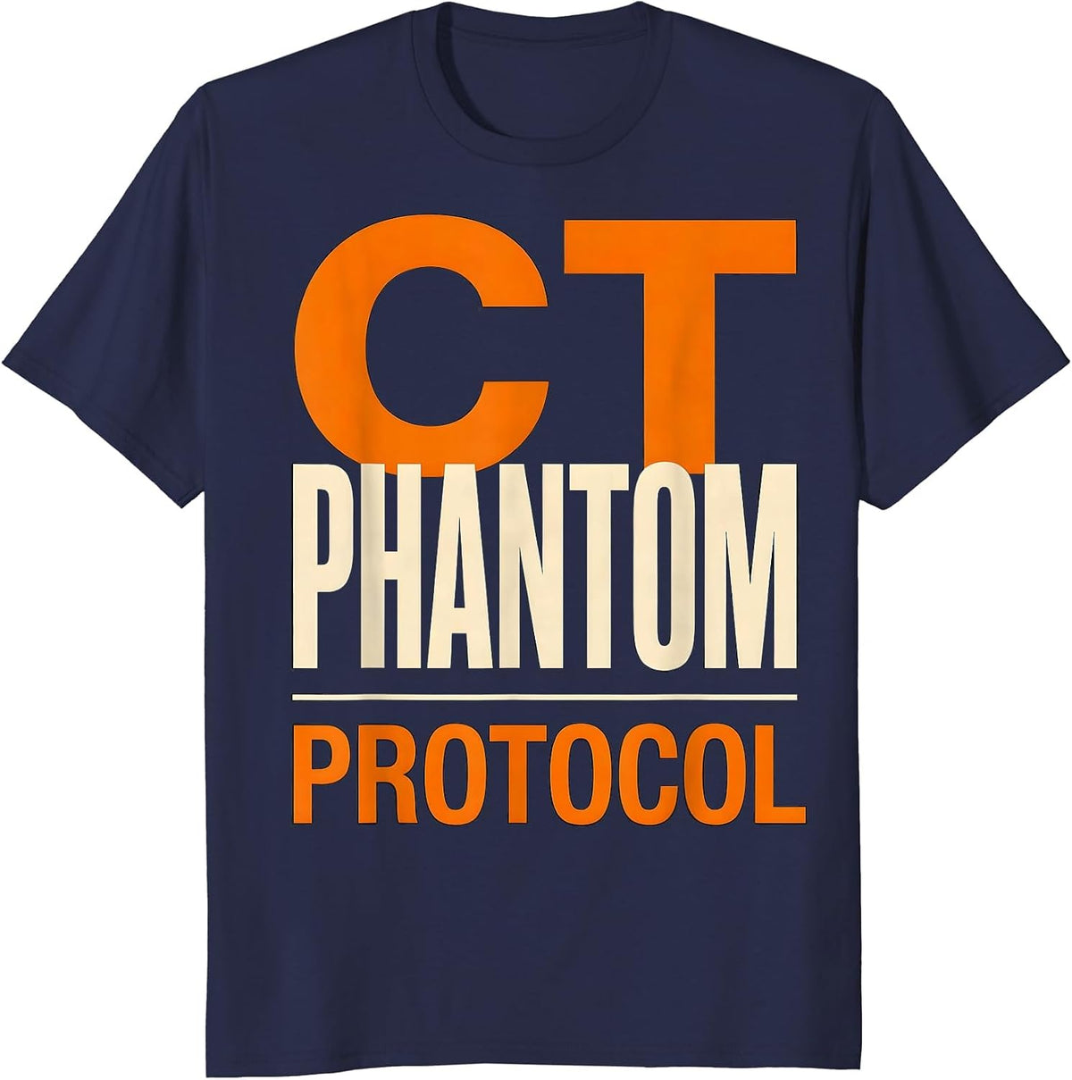Men's CT Phantom Protocol Playful Halloween Radiology Tech Humor T-Shirt - Navy Blue