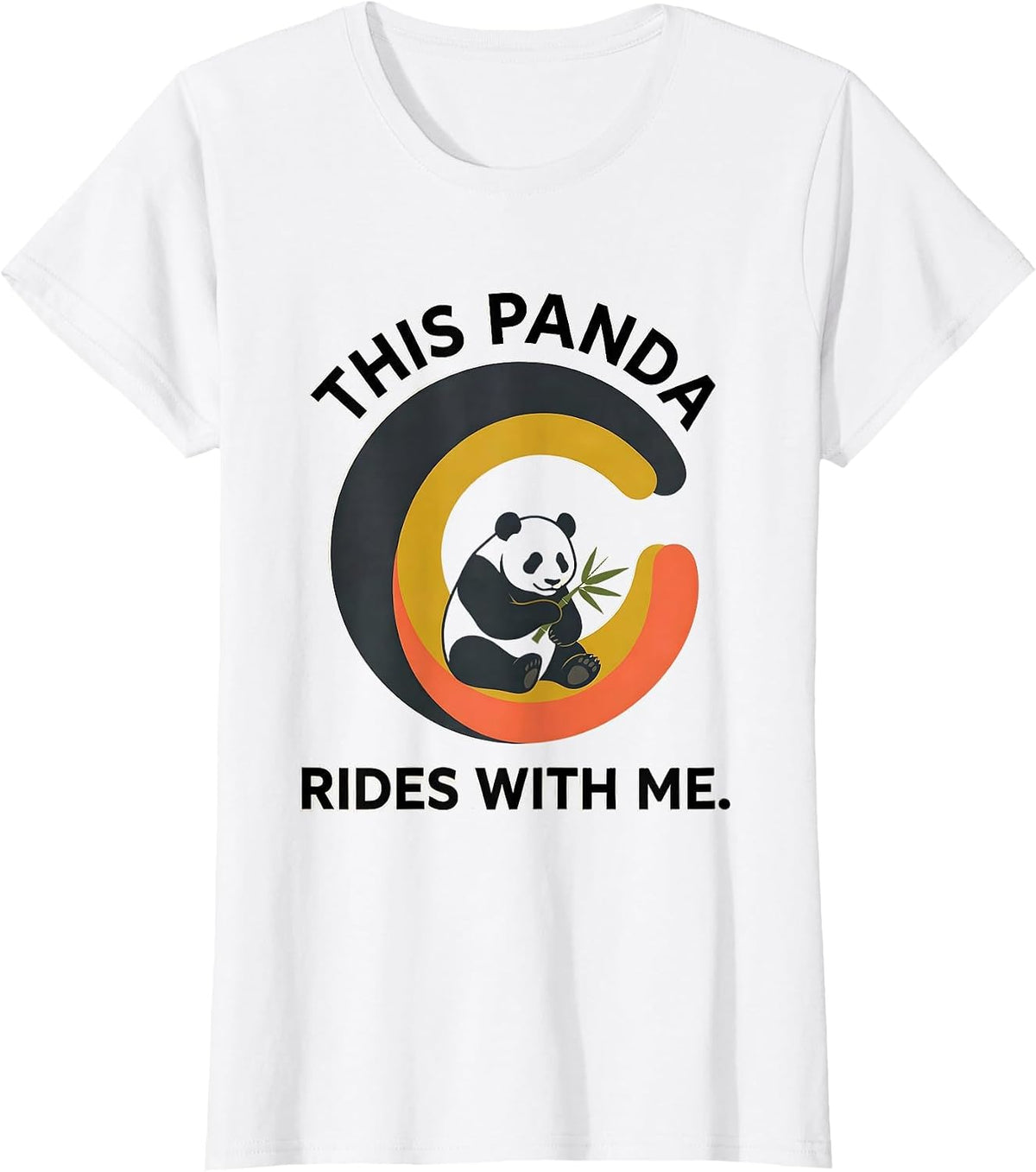 This Panda Rides With Me Cute Kawaii Panda Lover Gift T-Shirt - White