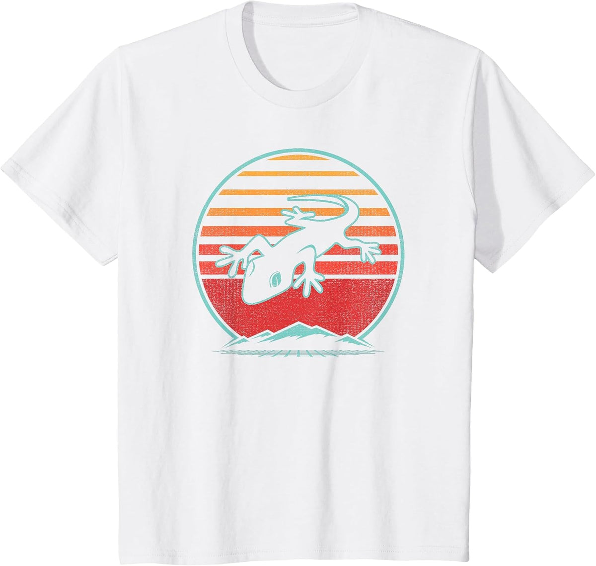 Gecko Retro Vintage 80s Style T-Shirt - White
