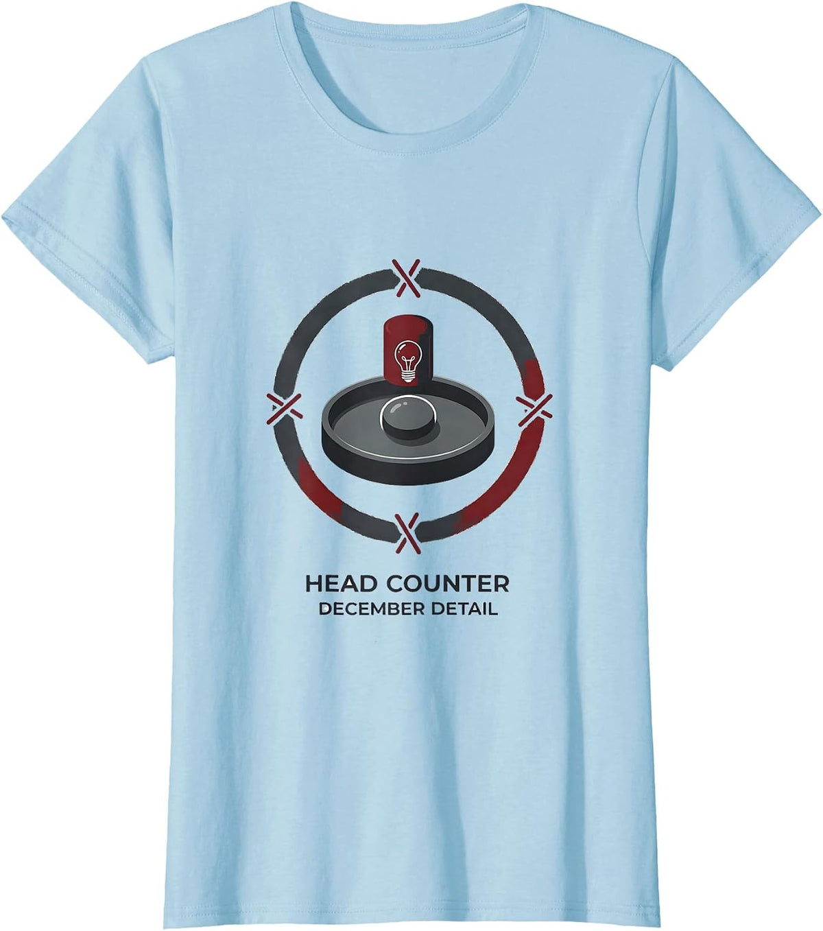 Head Counter December Detail Funny Pharmacy Squad Christmas T-Shirt - Baby Blue