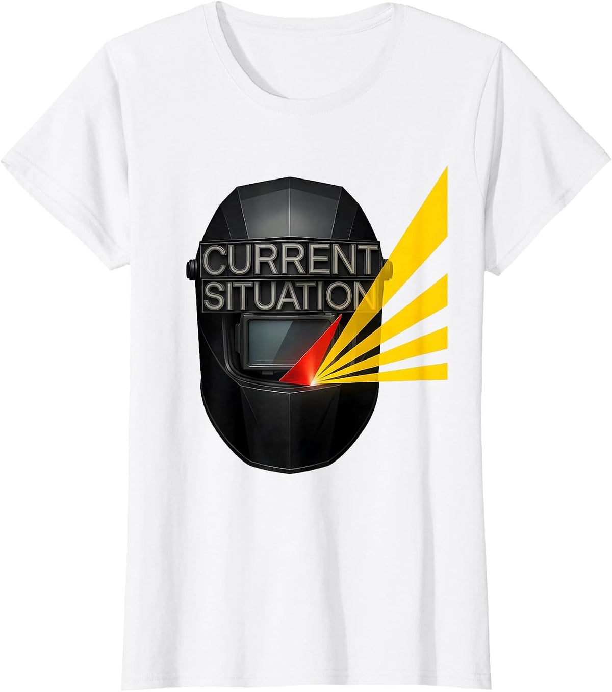 Women's Current Situation Bauhaus Modernist Welder Trade Pride Humor T-Shirt - White