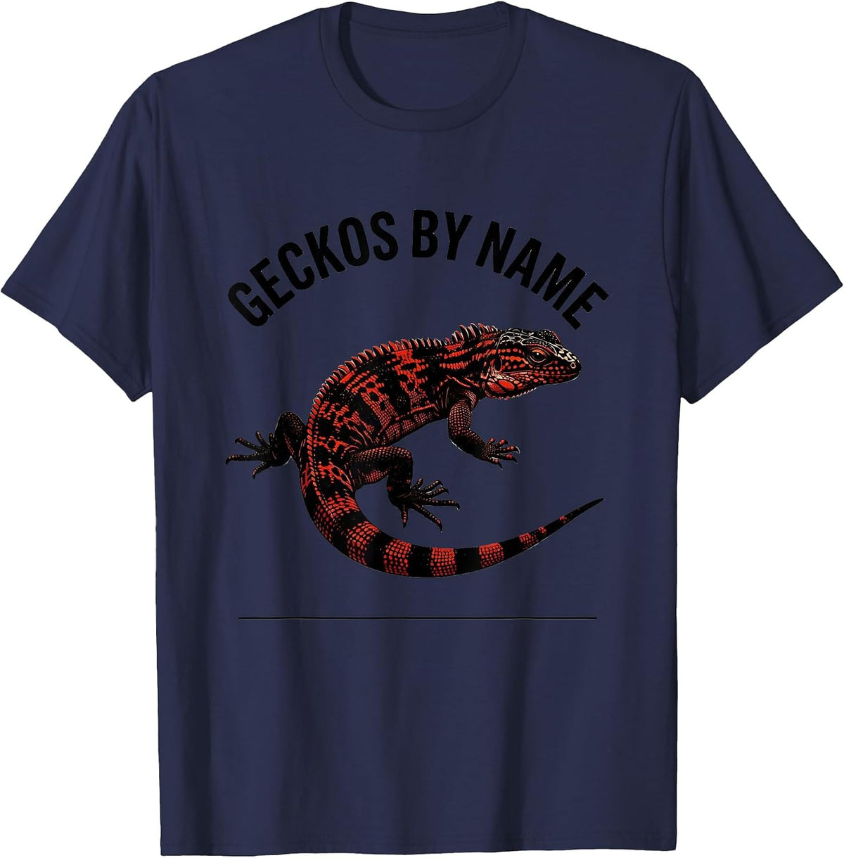 Men's Geckos By Name Reptile Lover Herpetology Enthusiast T-Shirt - Navy Blue