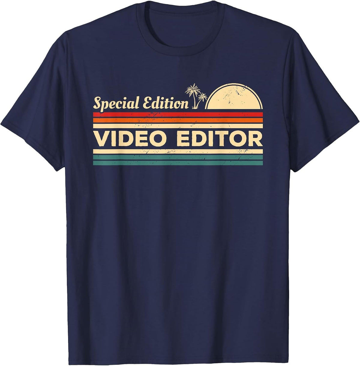 Vintage Special Edition Video Editor Editing T-Shirt - Navy Blue