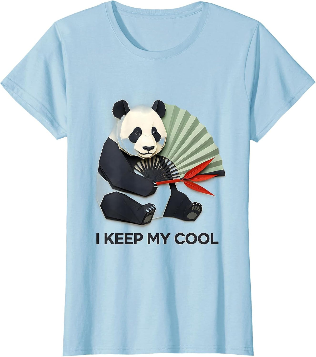 I Keep My Cool Funny Panda Animal Lover Cute Novelty T-Shirt - Baby Blue