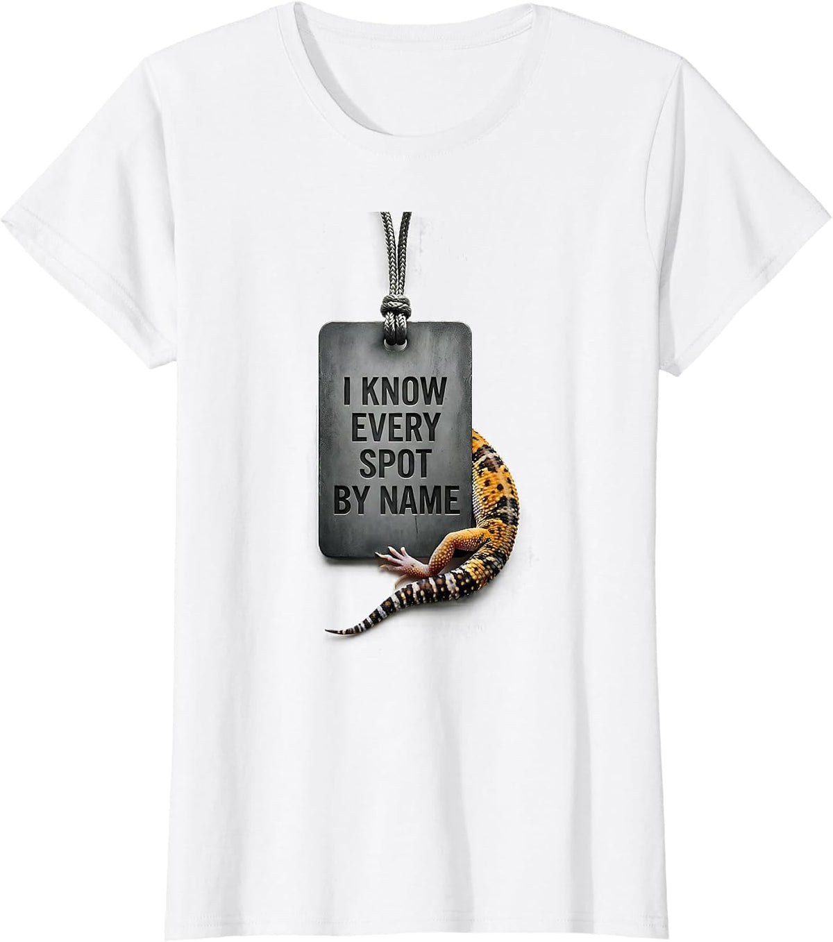 Women's I Know Every Spot By Name Funny Leopard Gecko Reptile Lover T-Shirt - White