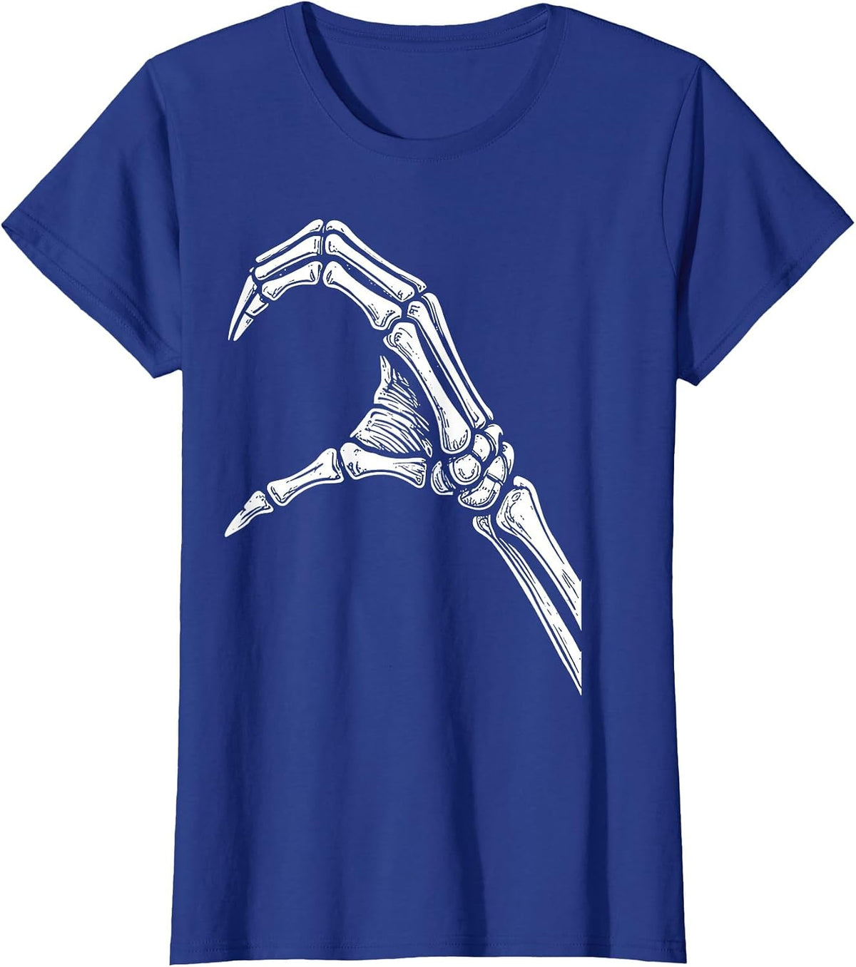 Retro Skeleton Heart Hand Gothic Matching Couple Halloween T-Shirt - Royal Blue