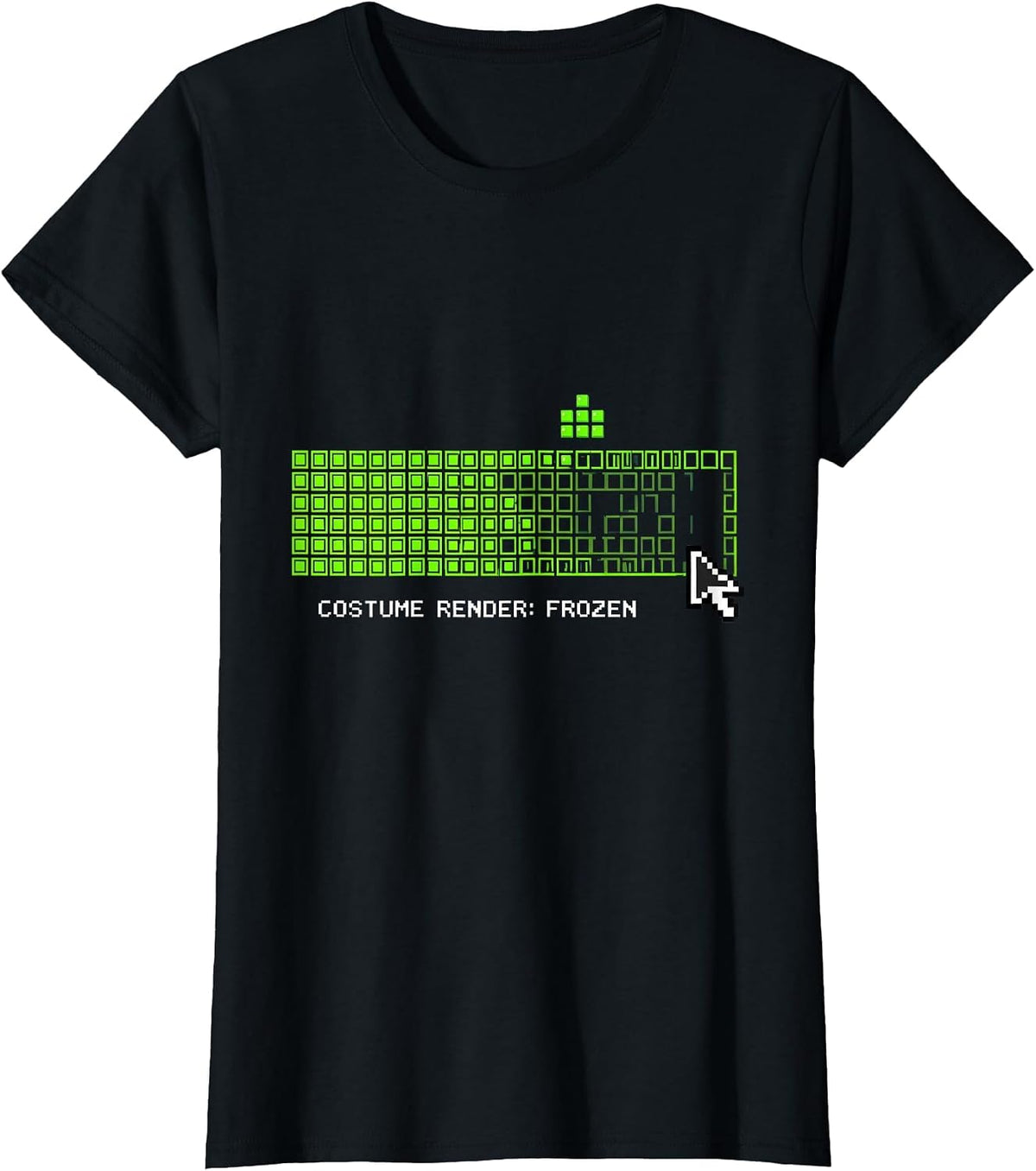 Costume Render Frozen Error 404 Lazy Halloween Geek Humor T-Shirt - Black