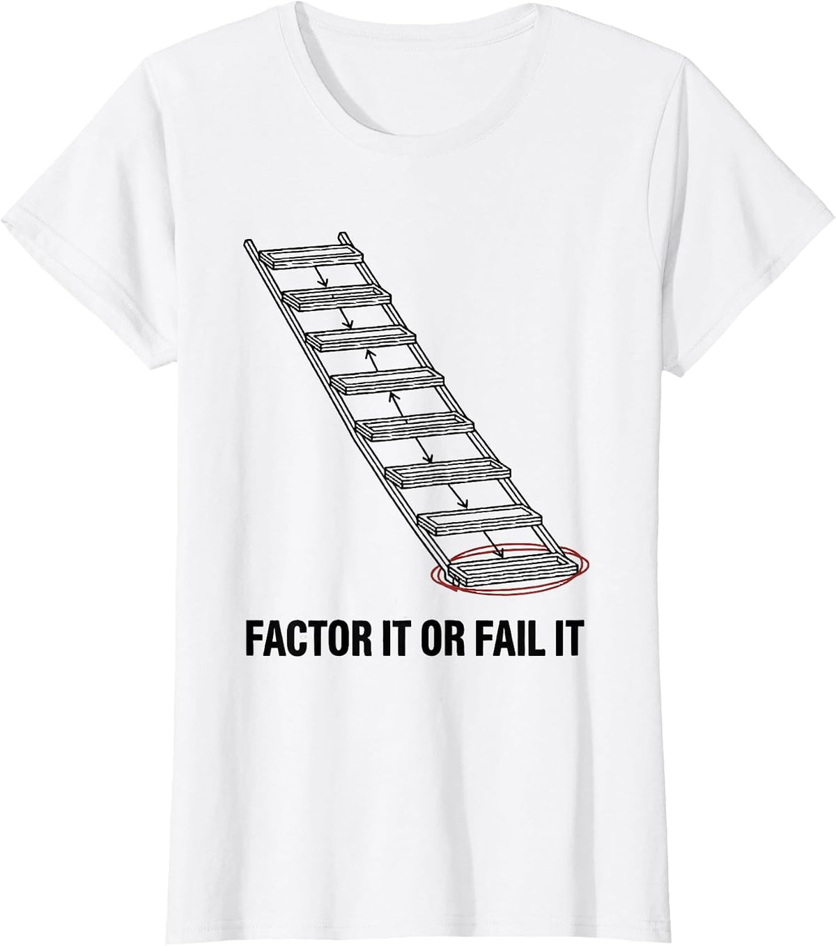 Factor It Or Fail It Funny Math Teacher Sarcastic Humor T-Shirt - White