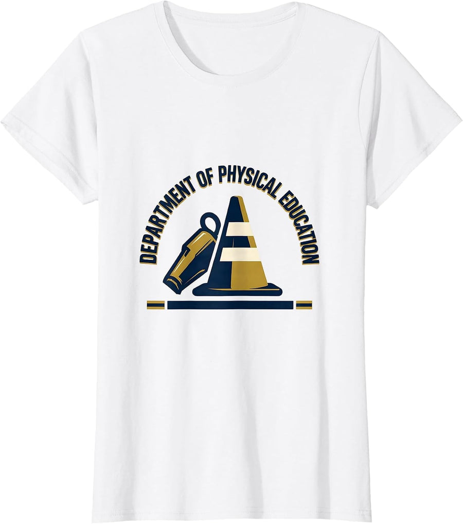 Women's Department Of Physical Education Sports PE Teacher Back T-Shirt - White