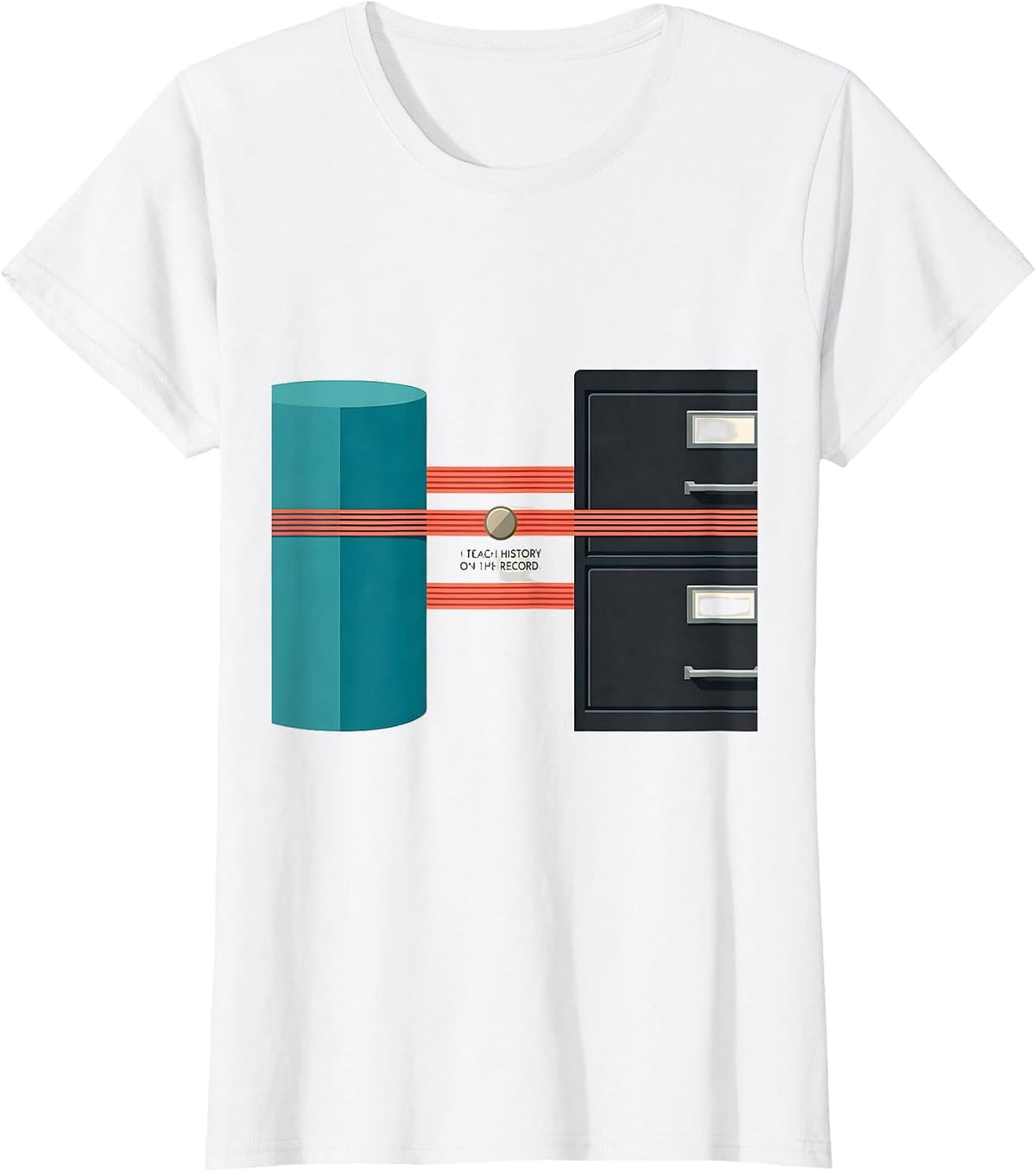 I Teach History On The Record Funny History Teacher T-Shirt, Women, White, XX-Large - As Pictured