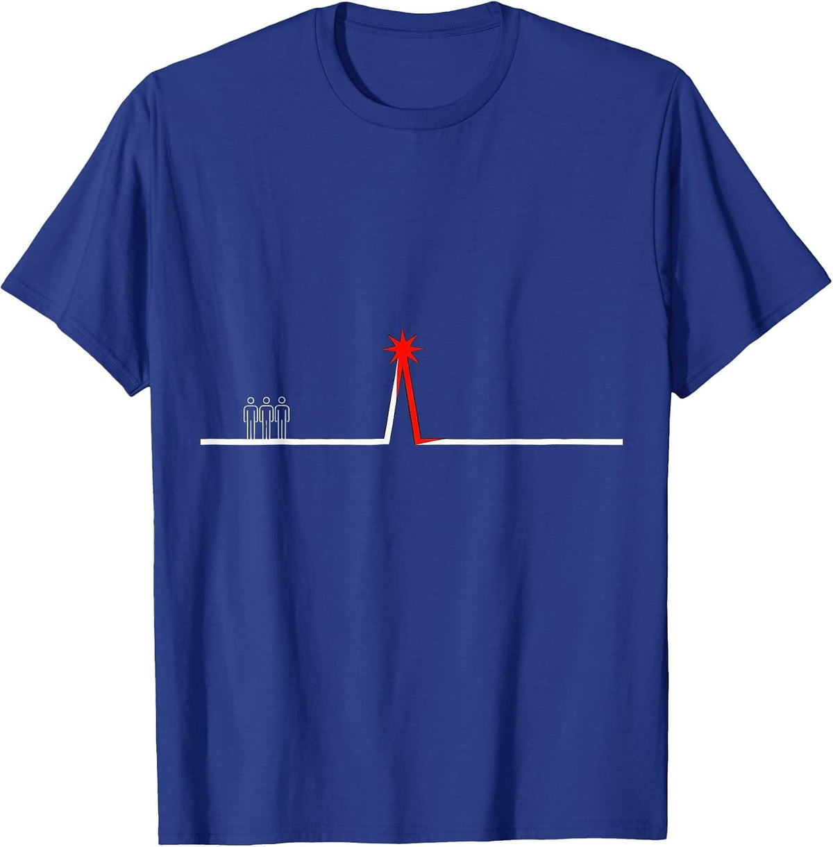 Men's Starburst Line Nurse Crew New Year Eve Party T-Shirt - Royal Blue