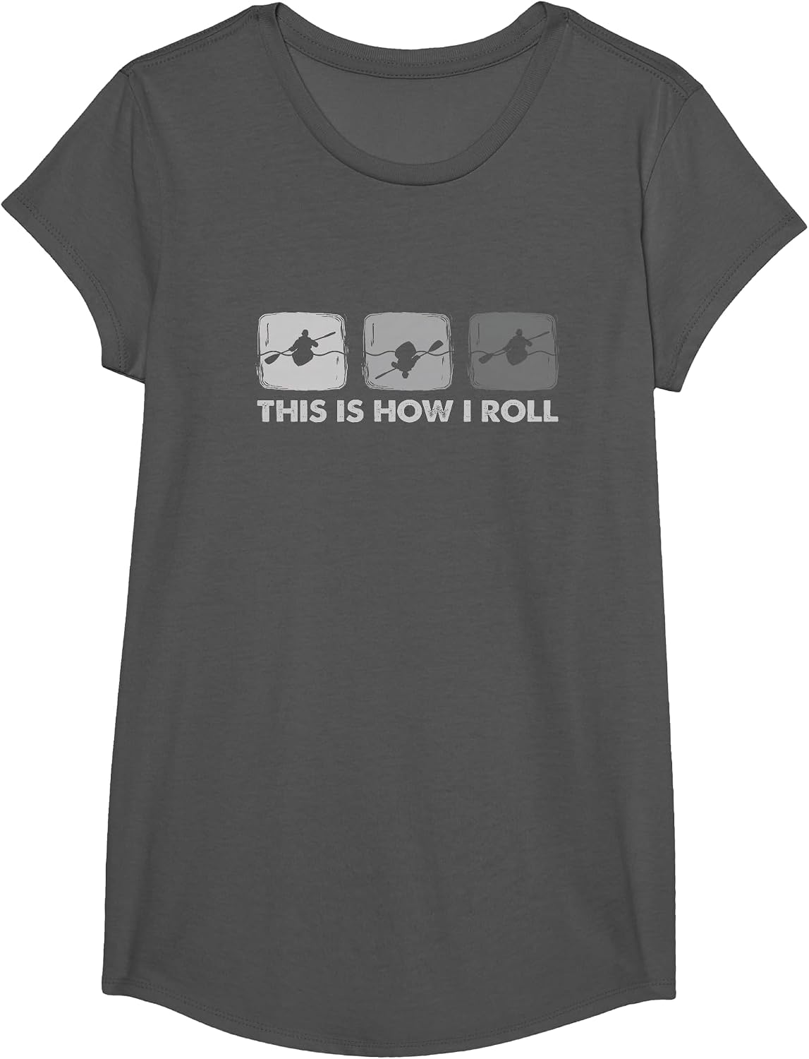 This is How I Roll - Funny Kayak T-Shirt - Girls Asphalt Grey