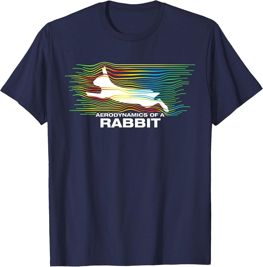 Aerodynamics of a Rabbit, Rabbit T-Shirt - Navy Blue