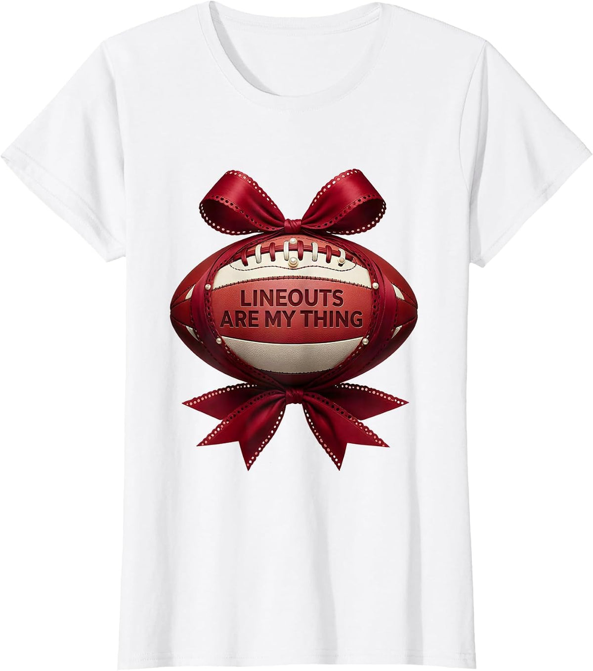 Lineouts Are My Thing Rugby Graphic Design T-Shirt - White