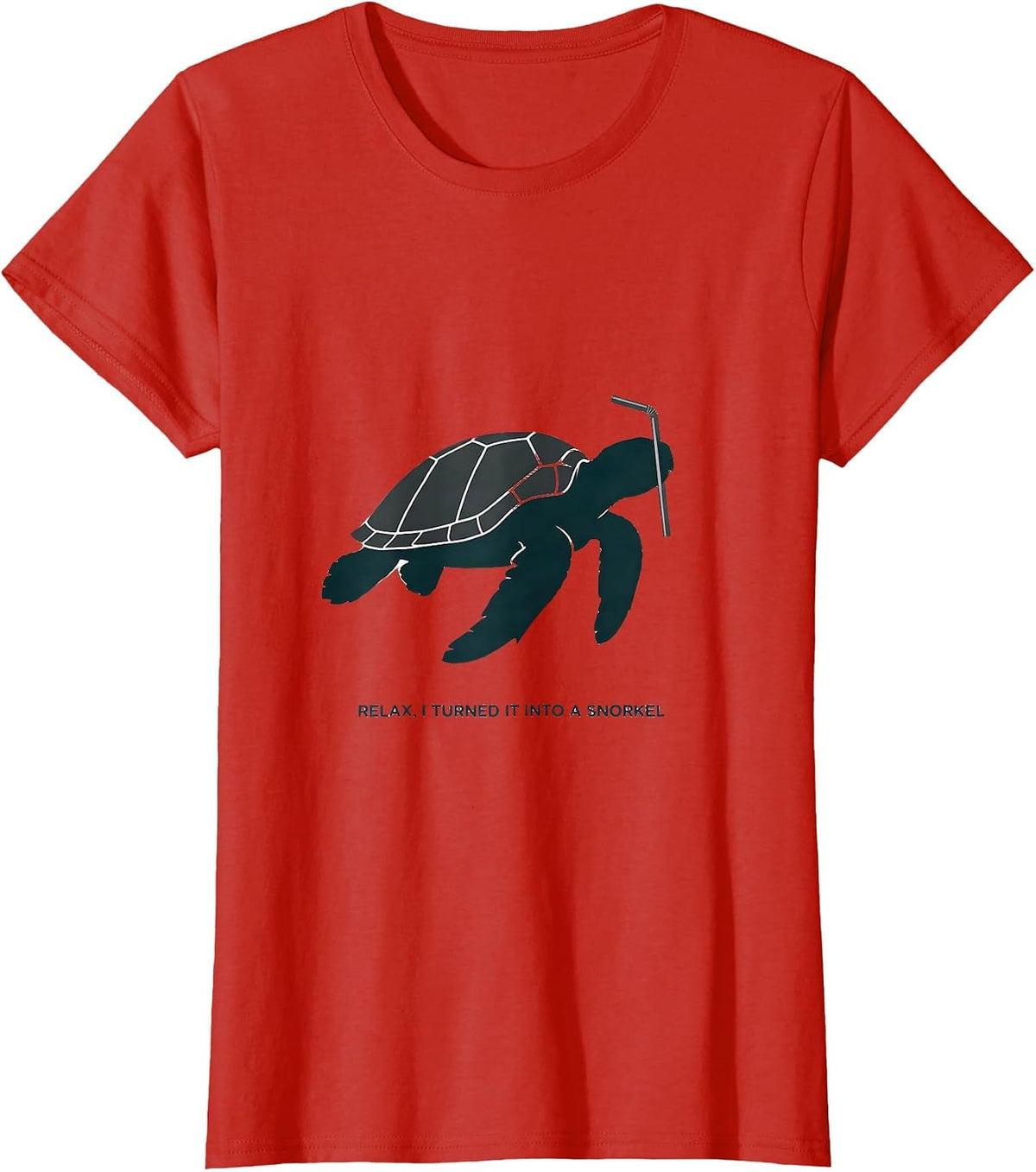 Relax, I Turned It Into A Snorkel Funny Sea Turtle Ocean T-Shirt - Red