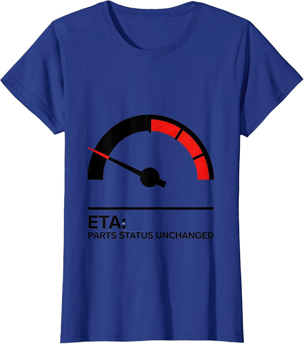 Women's ETA PARTS STATUS UNCHANGED Funny Mechanic Skeleton Auto T-Shirt - Royal Blue