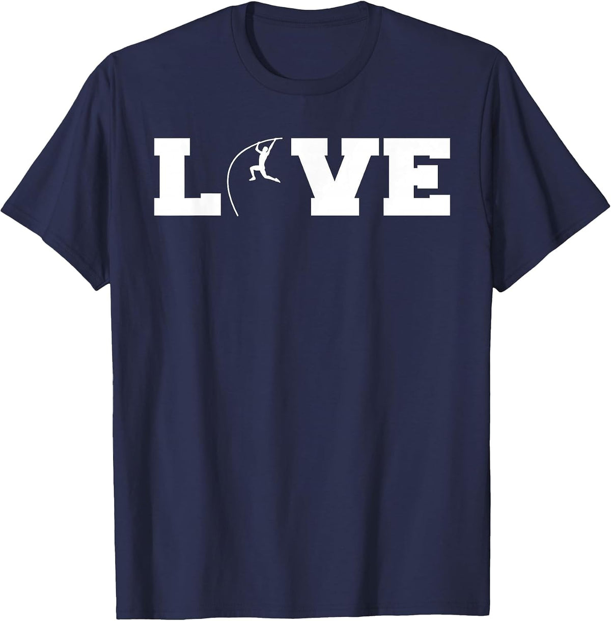 Pole Vault Training Track and Field Athletic Pole Vault T-Shirt - Navy Blue