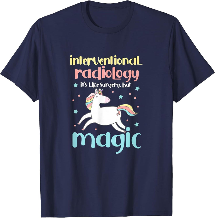 Interventional Radiology Radiologist Rad Tech Unicorn T-Shirt - Navy Blue