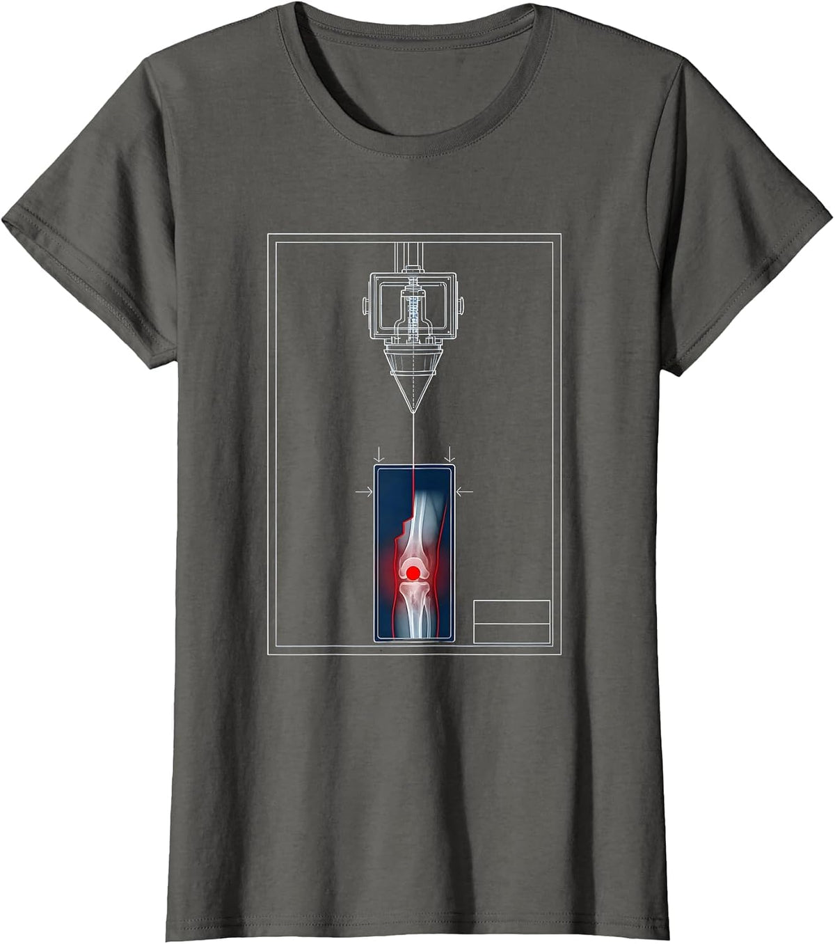 Women's Radiology X-Ray Tech Blueprint Humor Rad Tech Gift T-Shirt - Asphalt Grey