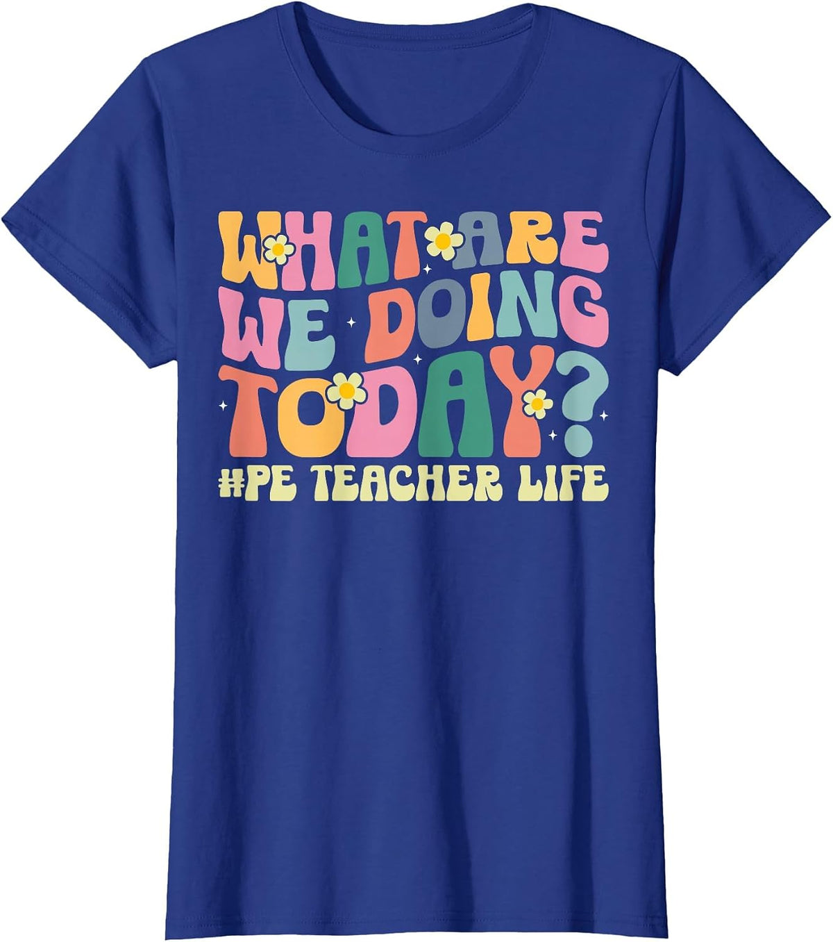 What are We Doing Today PE Teacher Life Physical Education T-Shirt - Royal Blue