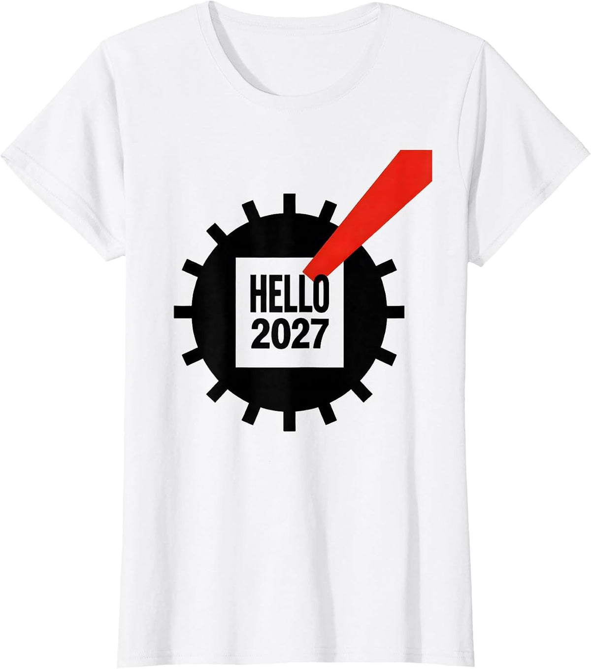 Women's Hello 2027 Bauhaus Modernist Family Matching New Year's Eve T-Shirt - White