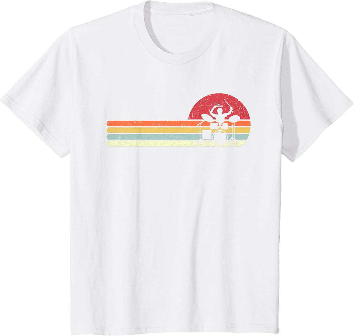 Drummer Shirt. Retro Style Drum Player T-Shirt T-Shirt - White