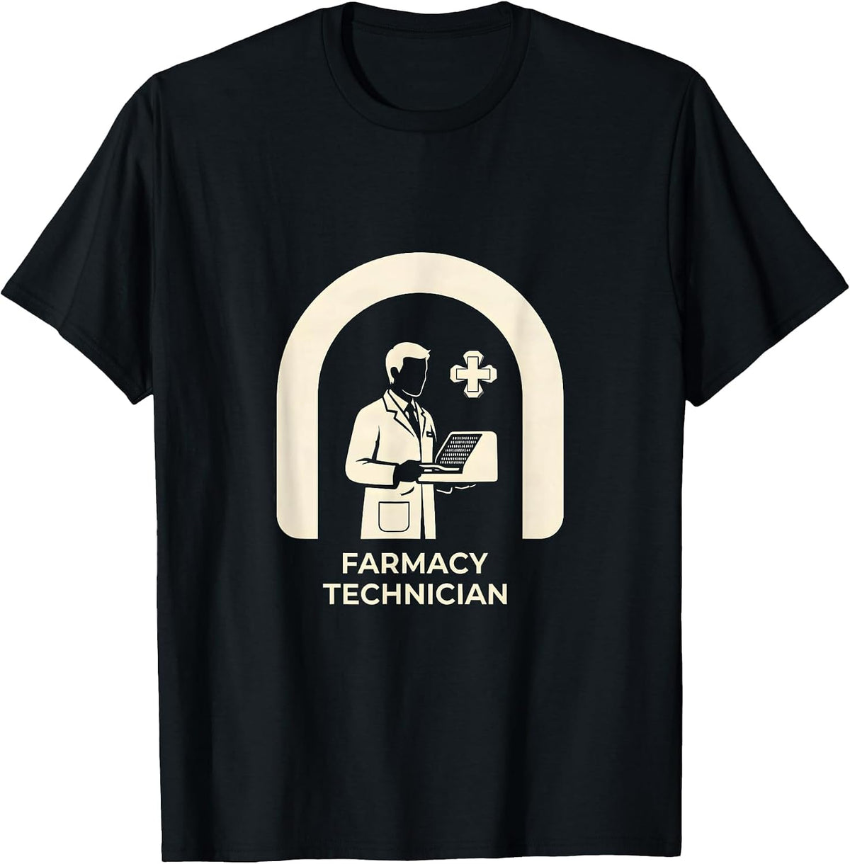 Men's Farmacy Technician Funny Pharmacy Tech Pun Workplace Humor T-Shirt - Black