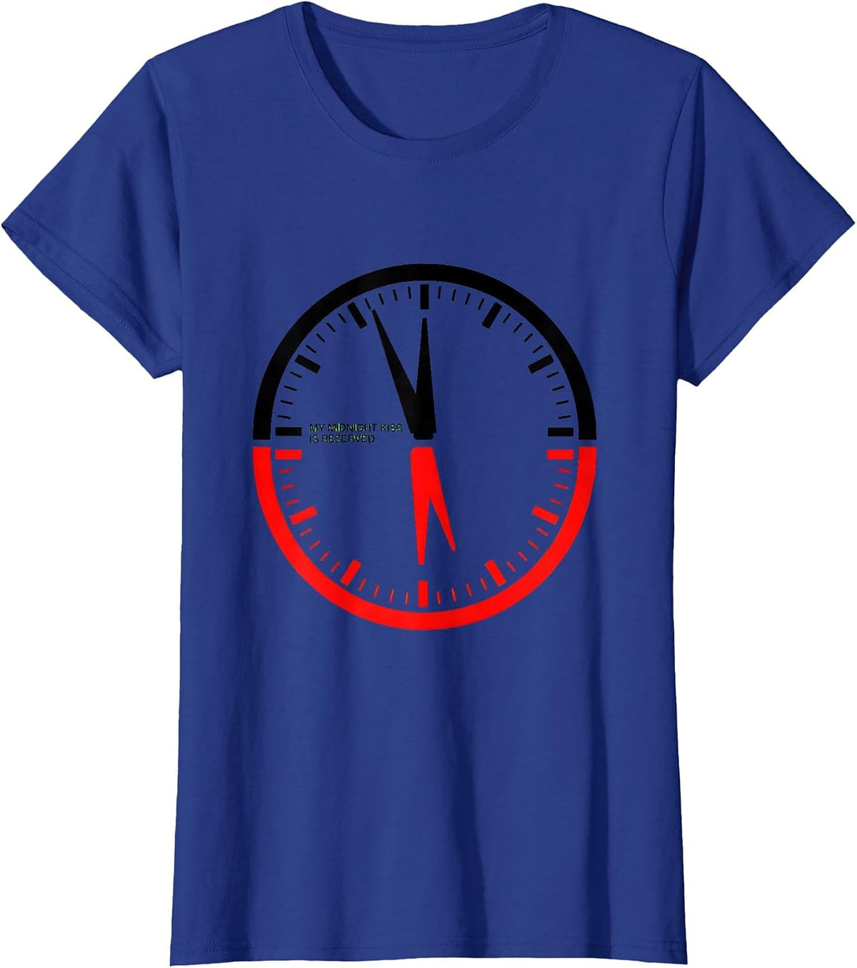 Women's My Midnight Kiss Is Reserved Geometric Naughty Couple New T-Shirt - Royal Blue