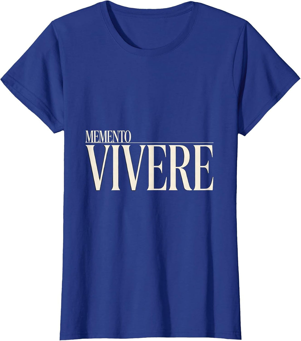 Women's Memento Vivere Stoic Philosophy Quote Memento Mori Reader T-Shirt - Royal Blue