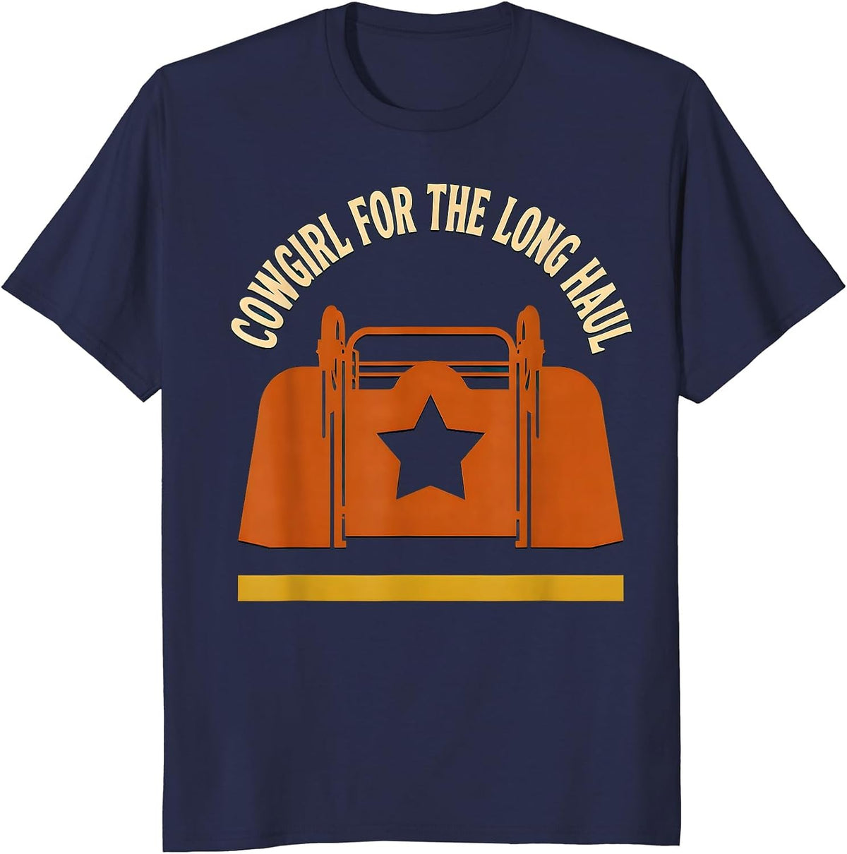 Men's Cowgirl For The Long Haul Western Cowgirl Rodeo Identity T-Shirt - Navy Blue