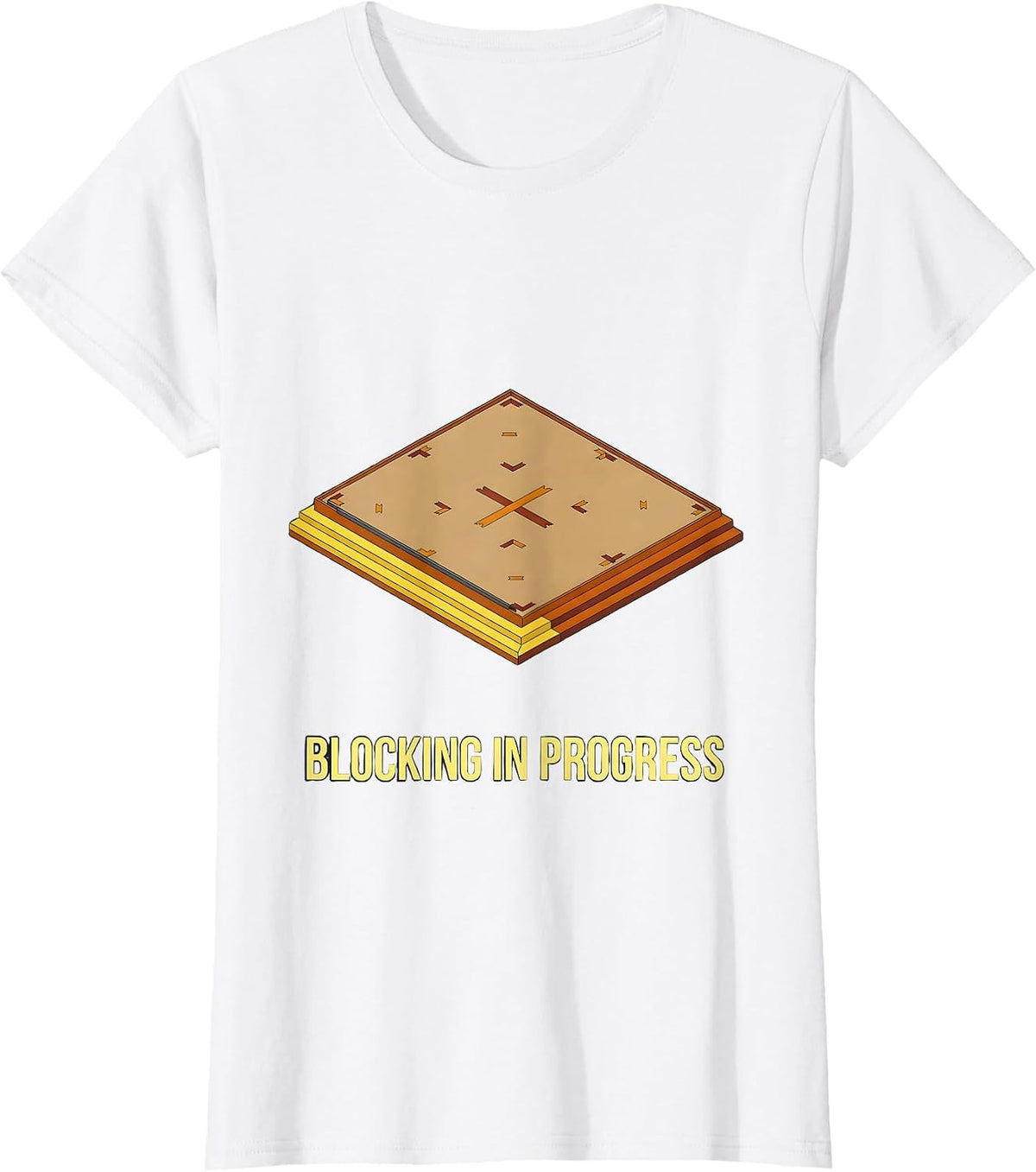 Blocking In Progress Isometric Stage Plan Theatre Kid Humor T-Shirt - White