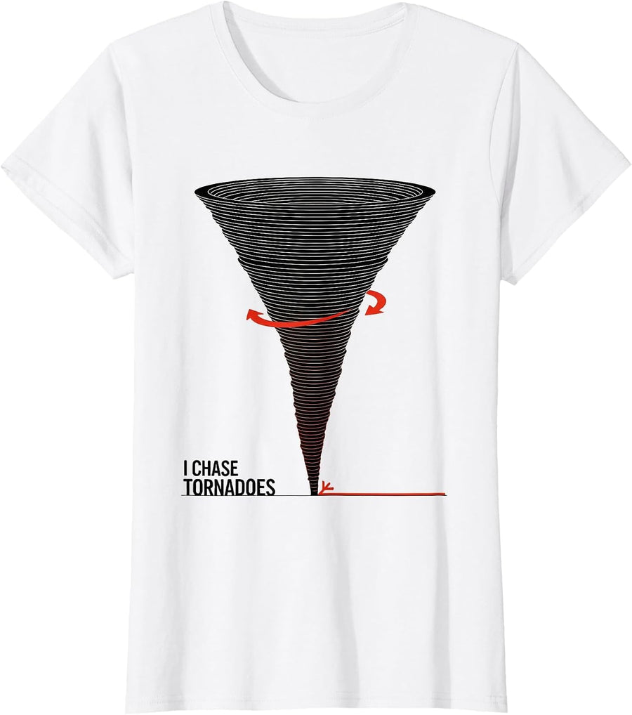 Women's I Chase Tornadoes Swiss International Storm Chaser Weather T-Shirt - White