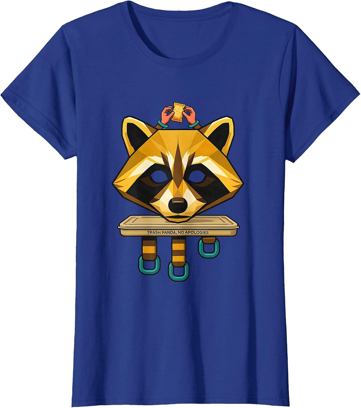 Women's Trash Panda No Apologies Funny Raccoon Meme Humor T-Shirt - Royal Blue