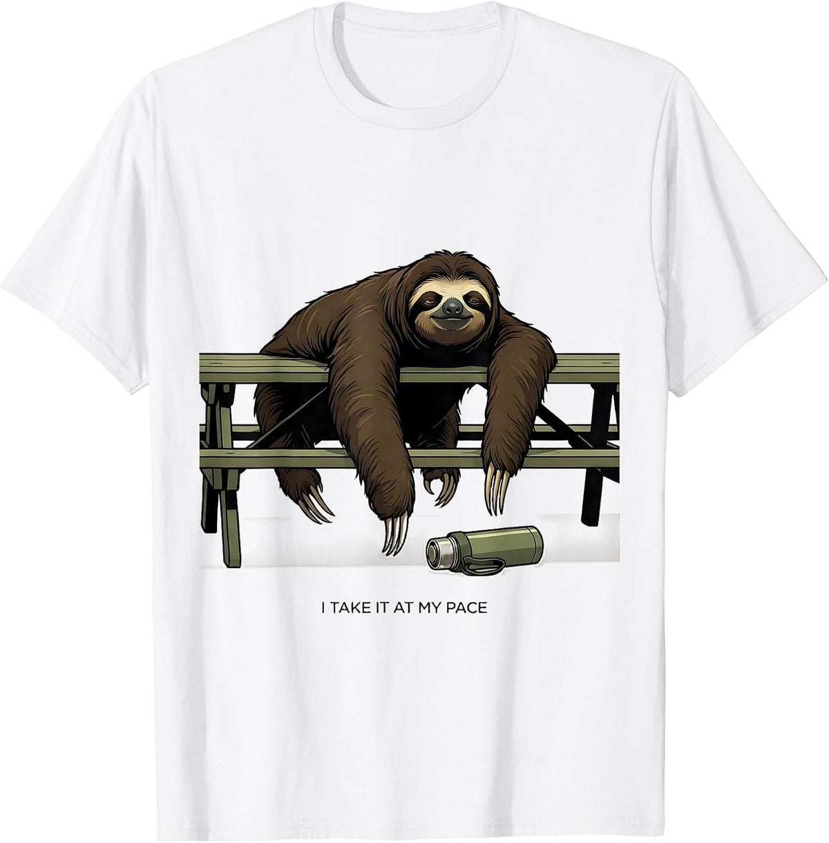 Men's I Take It At My Pace Funny Sloth Lover Animal Humor Gift T-Shirt - White