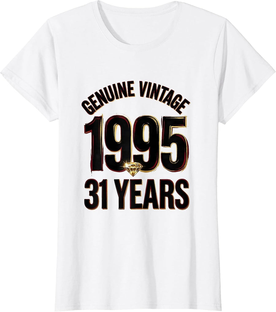 Women's Genuine Vintage 1995 31 Years Milestone Birthday Legend T-Shirt - White