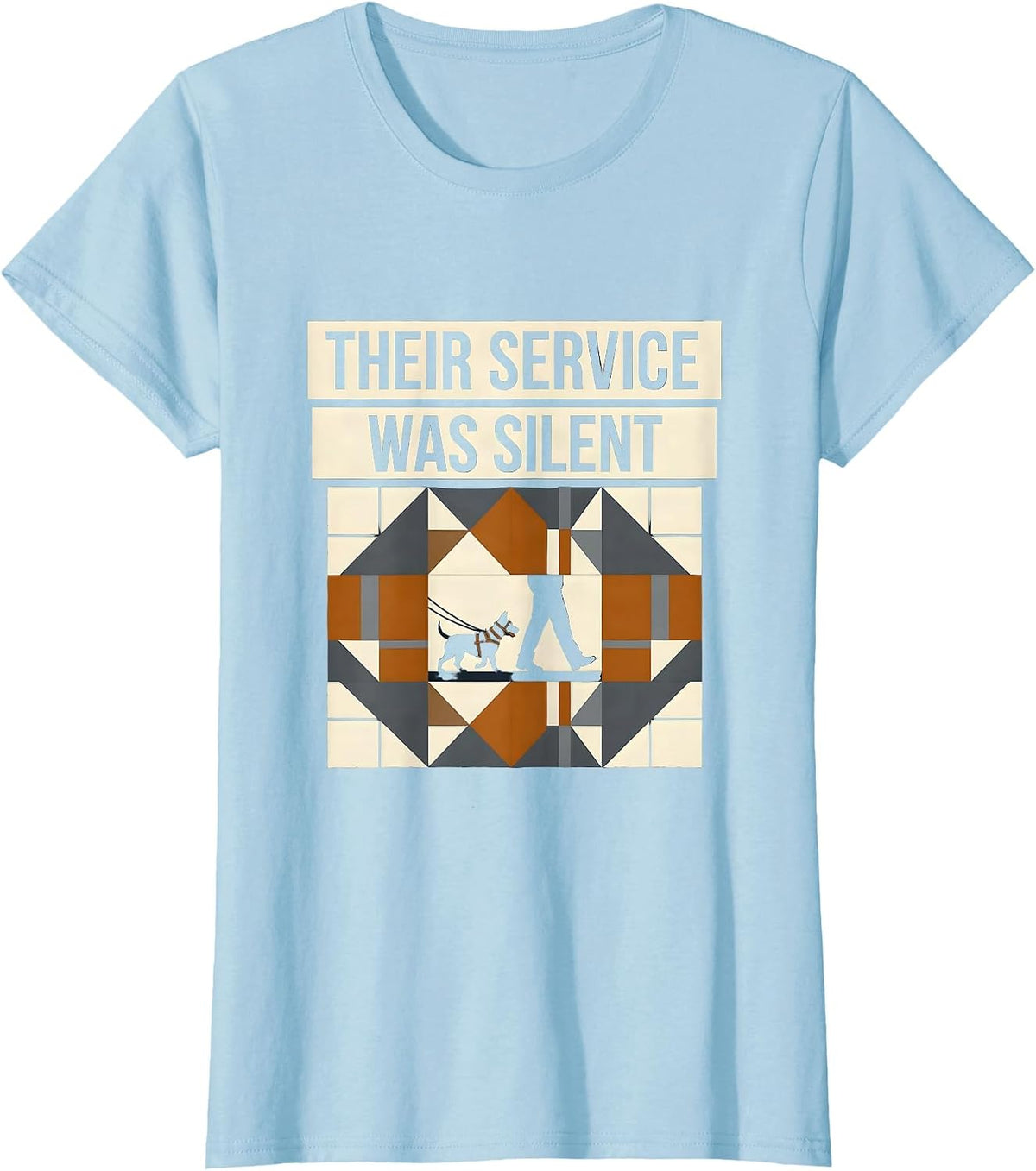 Their Service Was Silent Funny Belgian Malinois K9 Handler T-Shirt - Baby Blue
