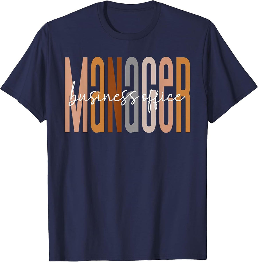 Business Office Manager Funny Business Office Manager Crew T-Shirt - Navy Blue