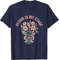 Floor Is My Stage Gymnastics Life Design T-Shirt - Navy Blue