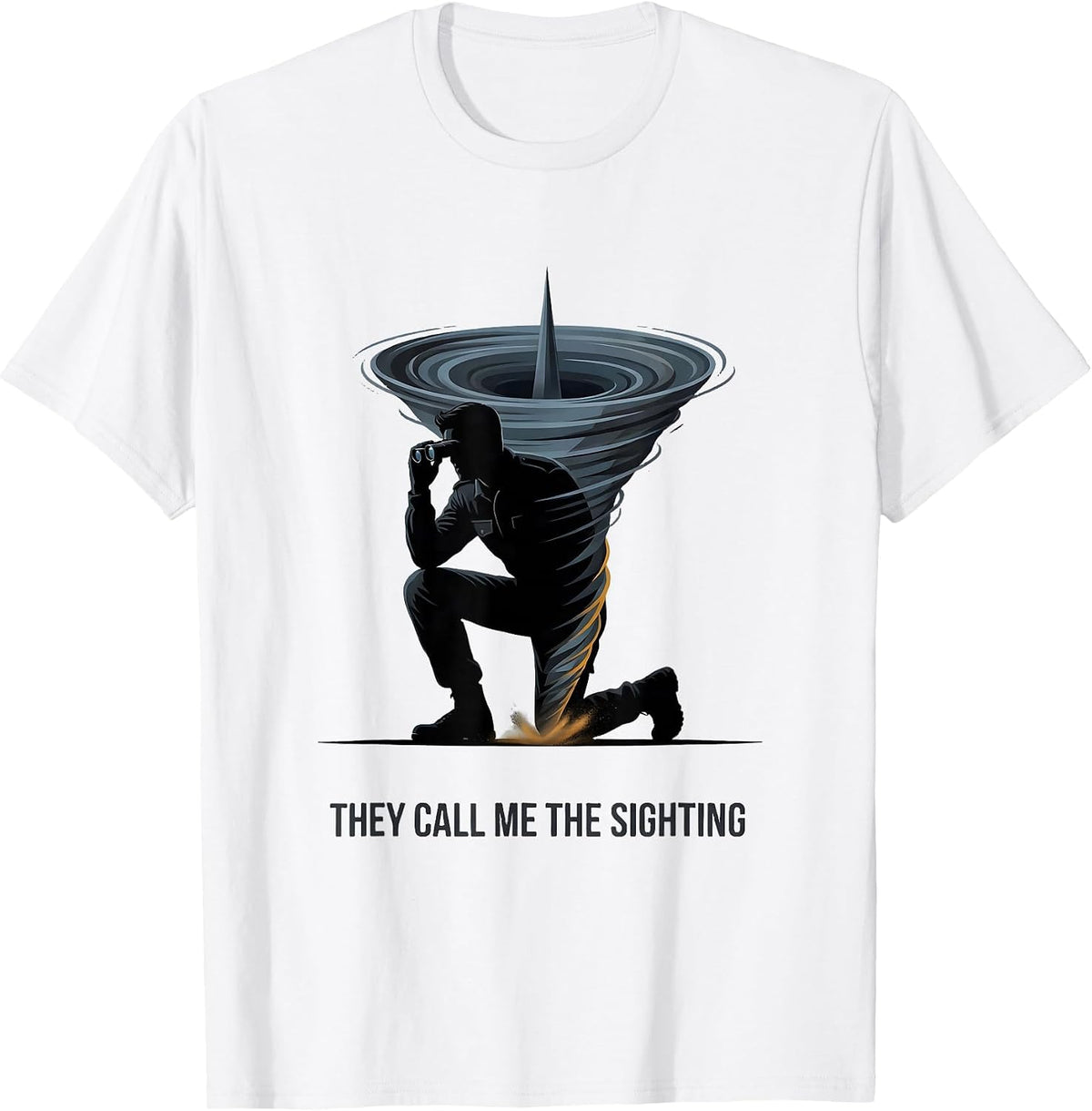 Men's They Call Me The Sighting Editorial Conceptual Storm Chaser T-Shirt - White