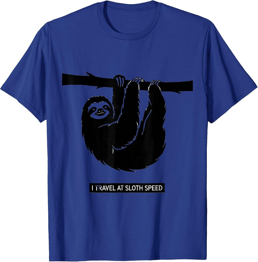 I Travel At Sloth Speed Funny Sloth Lover Gift T-Shirt - Royal Blue