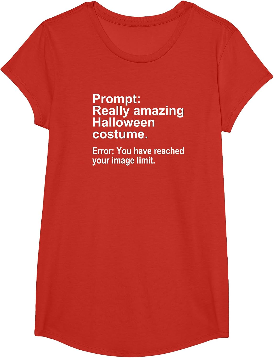 Halloween Costume AI Prompt Funny Image Limit Geek Tech T-Shirt - Girls Red