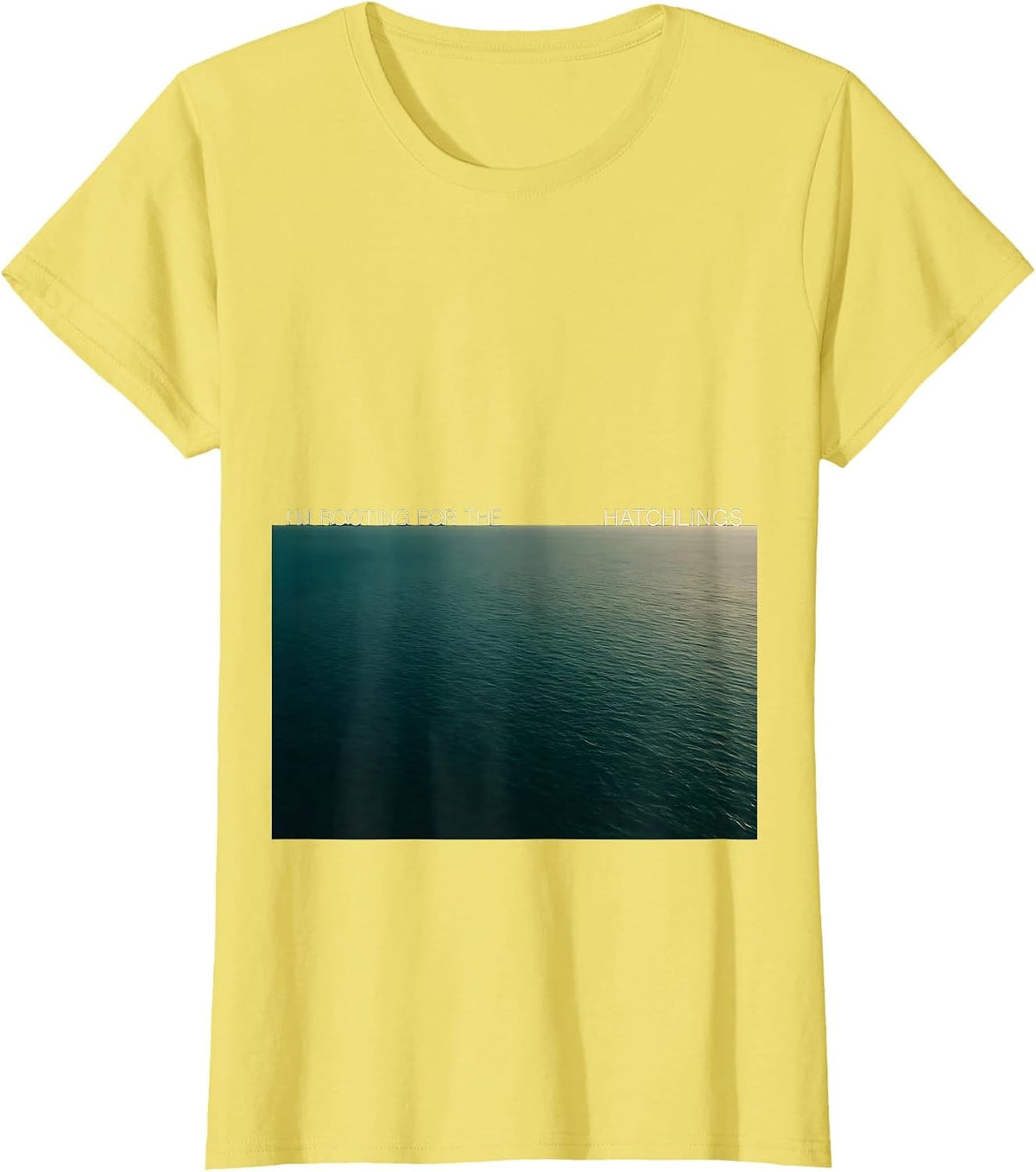 Women's I'm Rooting For The Hatchlings Sea Turtle Lover Tropical T-Shirt - Lemon Yellow
