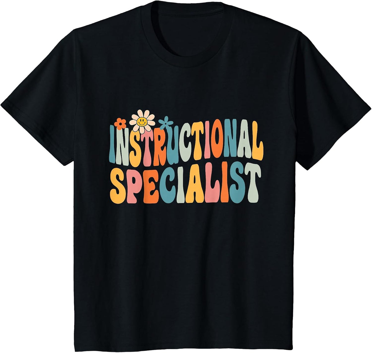 Instructional Specialist Groovy School Job Staff T-Shirt - Black