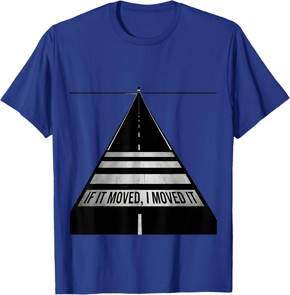 Men's If It Moved, I Moved It Patriotic Trucker Semi Driver T-Shirt - Royal Blue