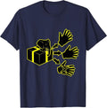 Wrapped Parcel Elephant Stencil White Elephant Gift T-Shirt - Navy Blue
