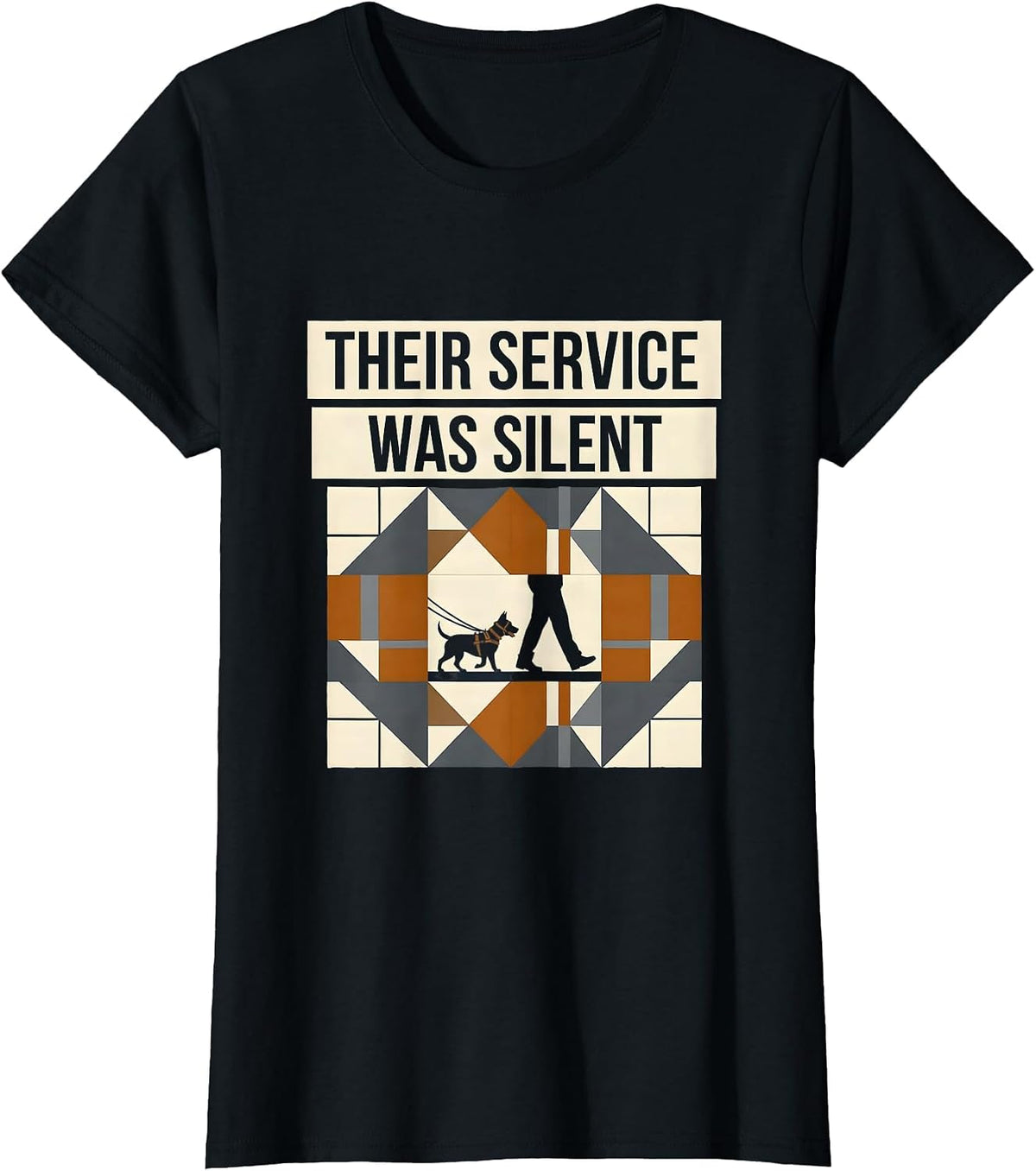 Their Service Was Silent Funny Belgian Malinois K9 Handler T-Shirt - Black