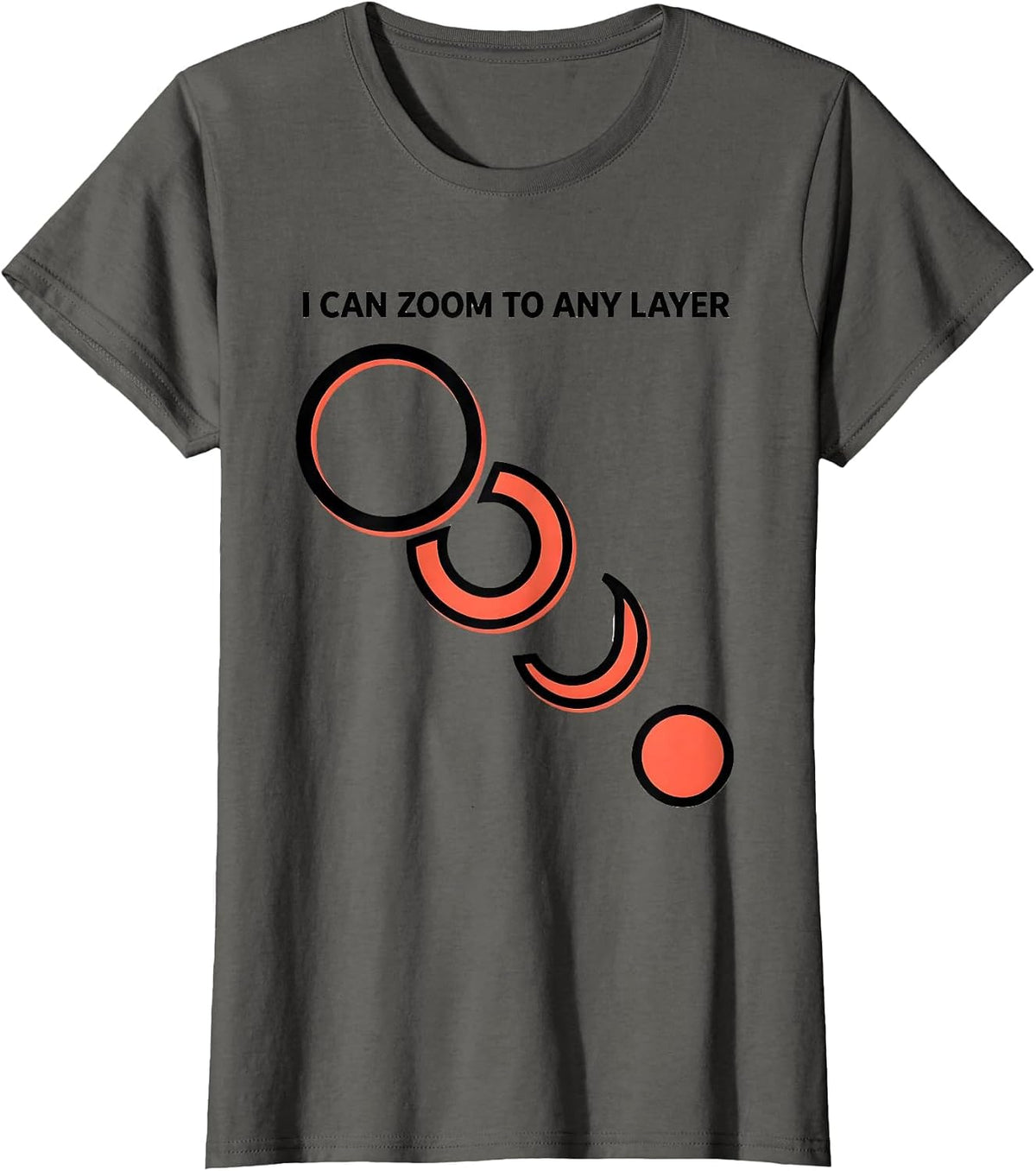 Women's I Can Zoom To Any Layer Astrophysics Science Black Hole T-Shirt - Asphalt Grey