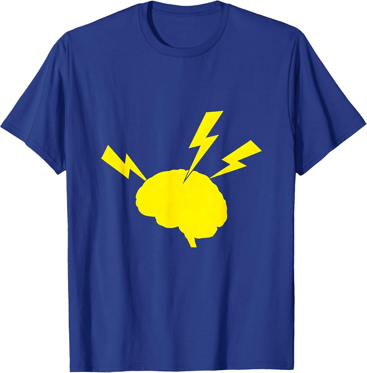 ADHD Brain Lightning Bolt Graphic Design T-Shirt - Royal Blue