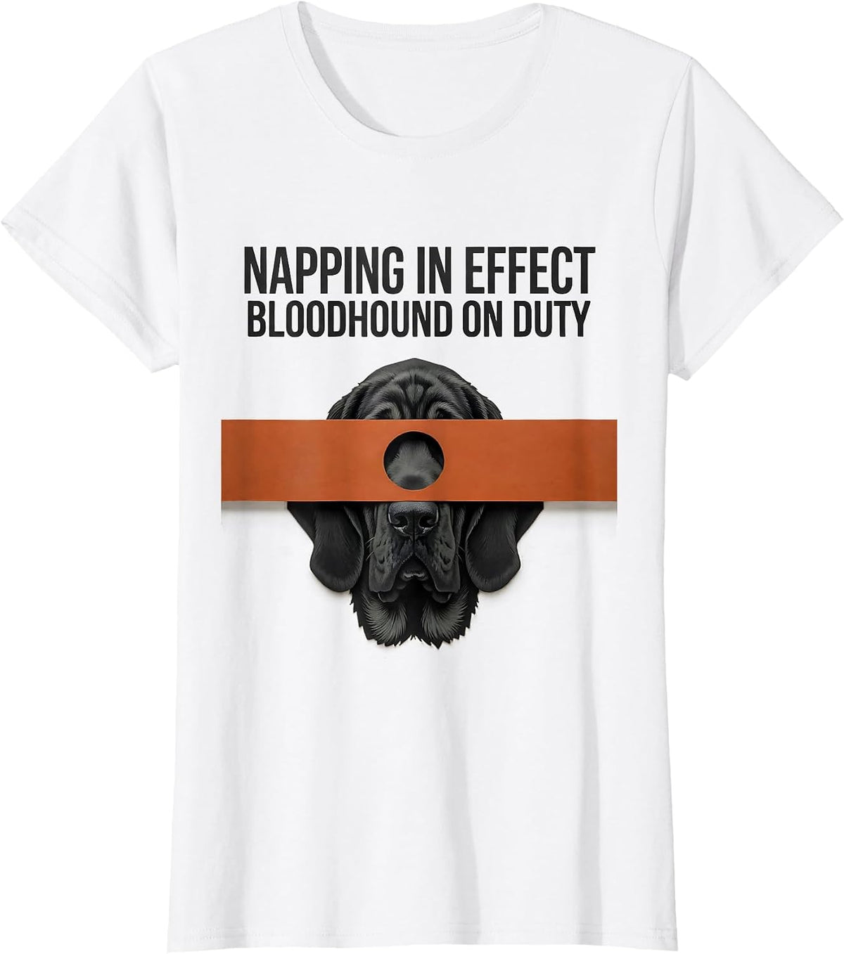 Napping In Effect Bloodhound On Duty Dog Owner Sleepshirt T-Shirt - White