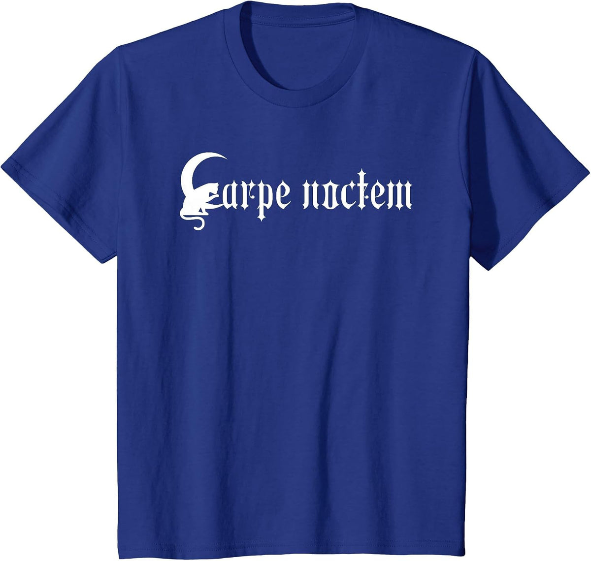 Goth Punk Cat Moon Seize The Night Carpe Noctem Shirt T-Shirt - Royal Blue